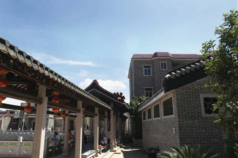 深圳鳳凰古村劈開磚裝飾案例
