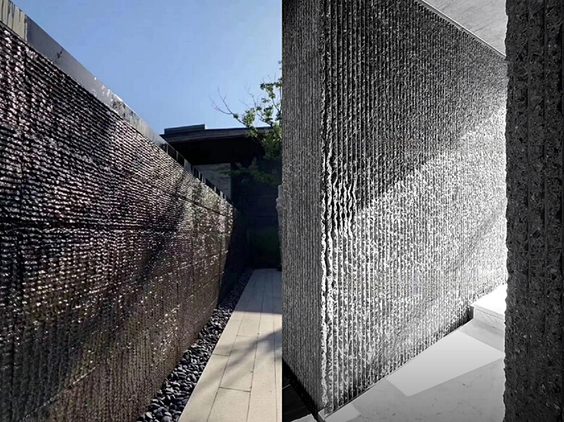喜茶店流水石外墻展示