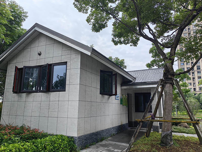 浙江中央綠軸公園廁所洞石外墻展示